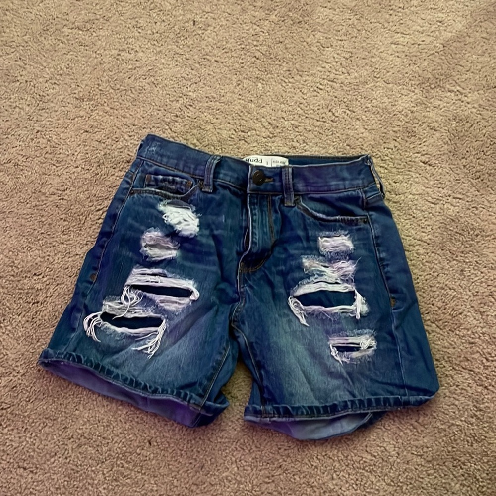 High rise jean shorts